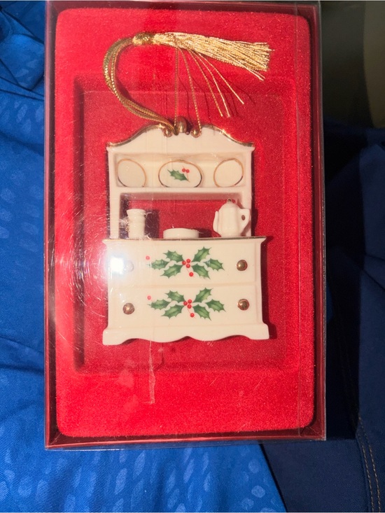 Lenox Other - Lenox White Holly Hutch Ceramic Ornament with Gold Tassel
